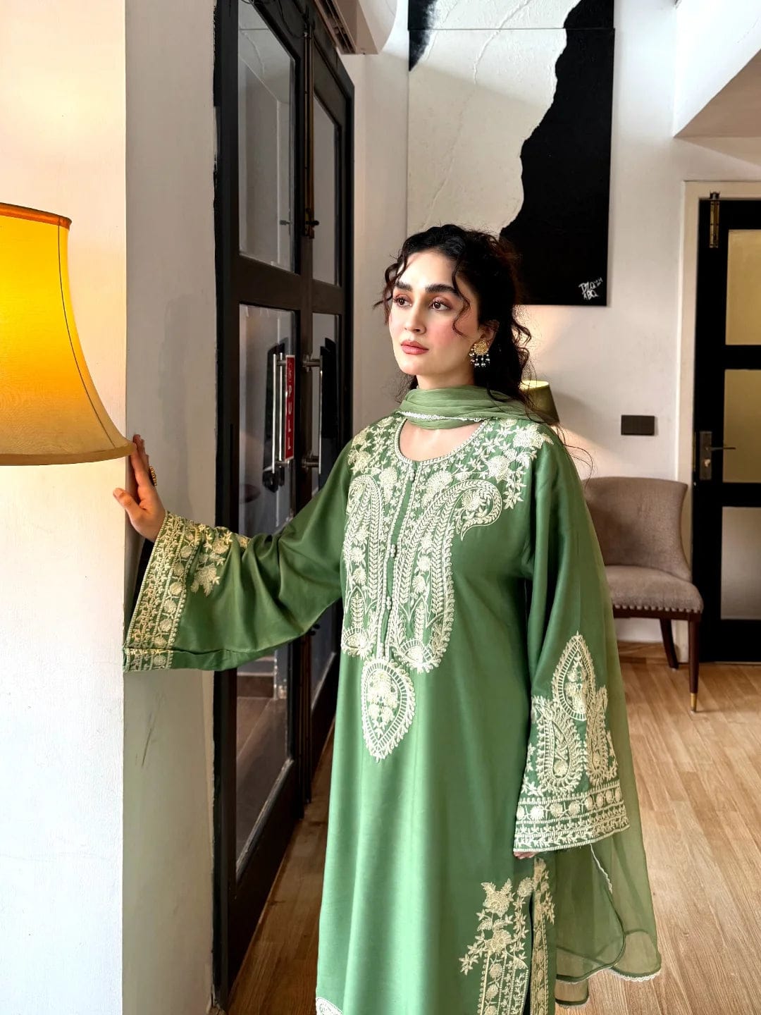 Dastaan- Stitched 3Pc Embroidered Winter Fabric with beautiful duppata