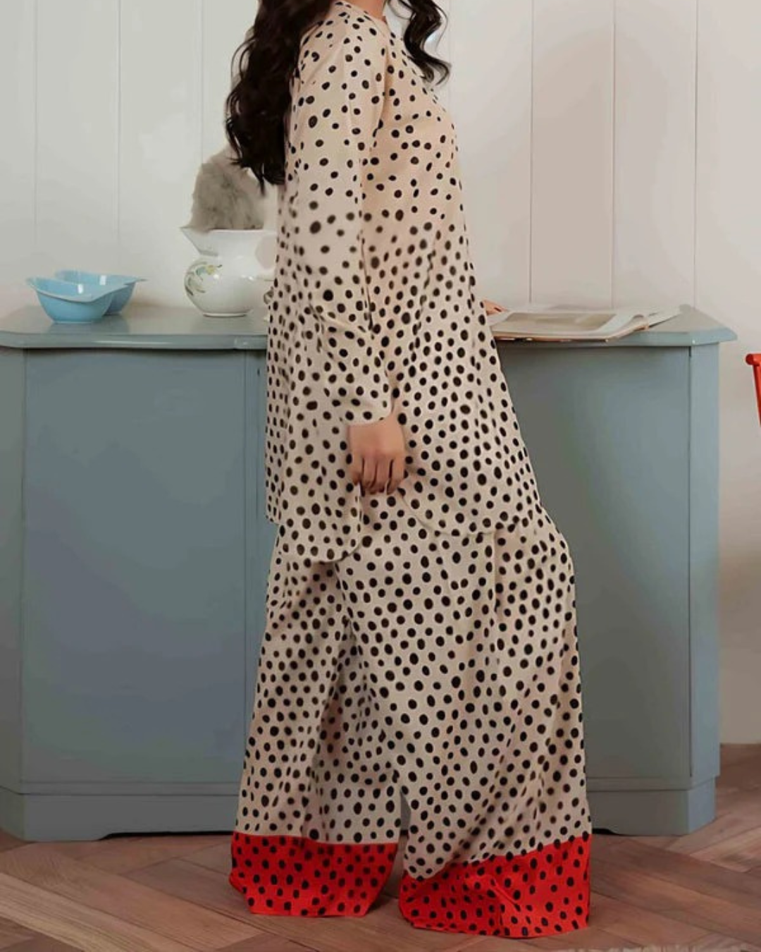 Polka  pagama stiched (2 piece)