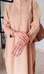 Zoya - Stitched 2pc Beige Venice Set - Premium  Fabric
