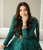 Emerald Grace 4-Piece Digital Printed Frock Suit