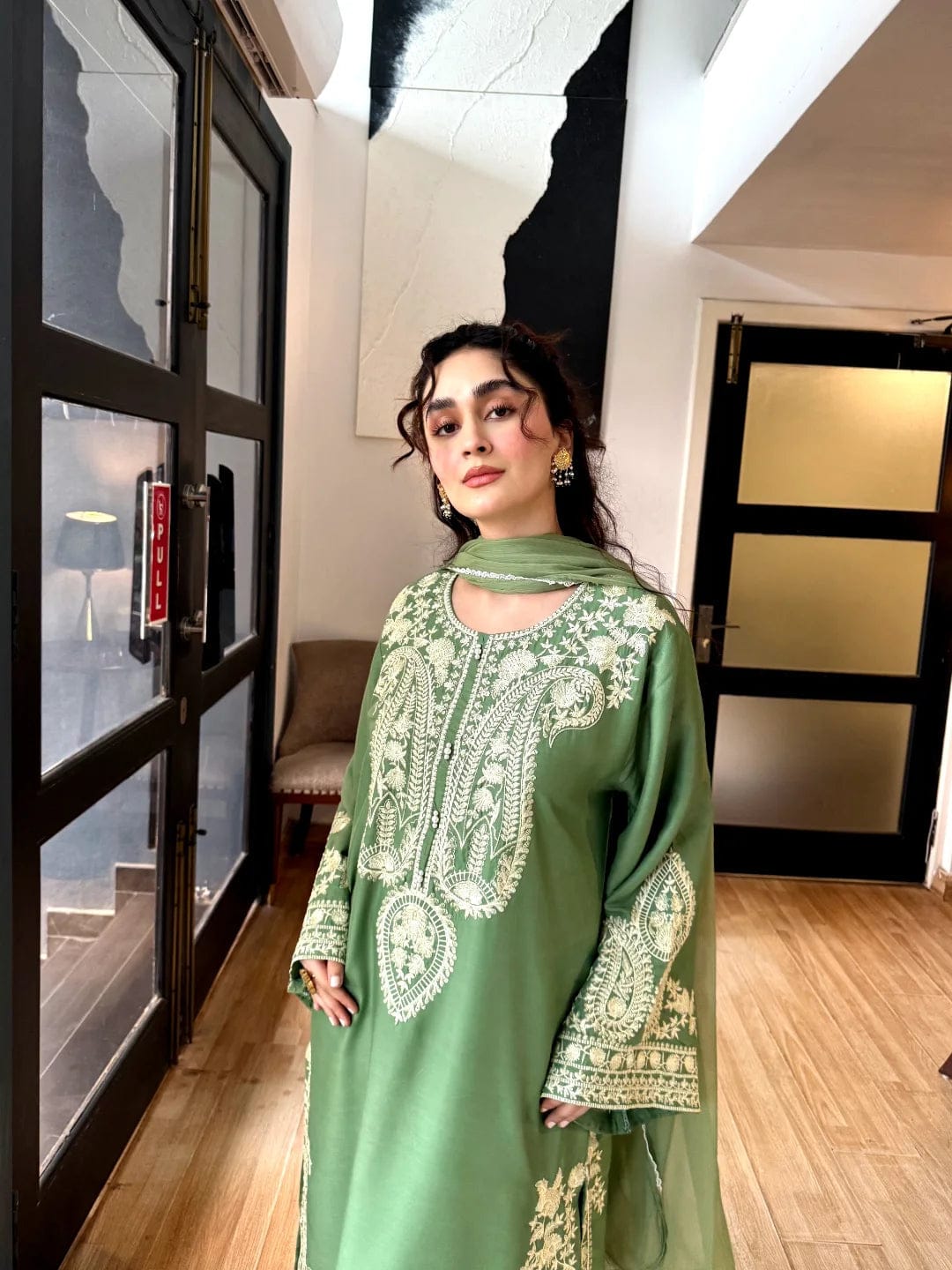 Dastaan- Stitched 3Pc Embroidered Winter Fabric with beautiful duppata