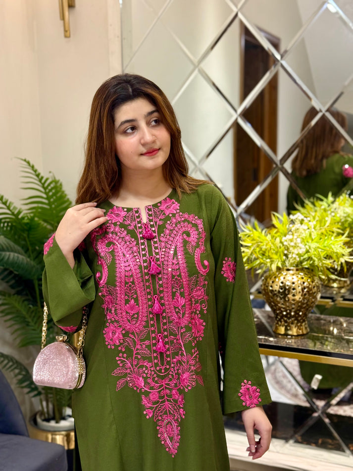Tulip Embroidered Stitched 2Pc Premium Summer Fabric