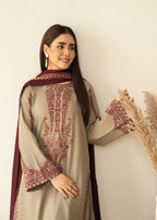 Mehwar Stitched 3Pc Embroidered Summer Fabric with beautiful Duppata