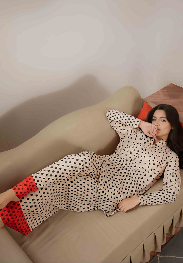 Polka  pagama stiched (2 piece)