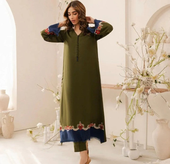 Huma  Embroidered stitched (2 piece)