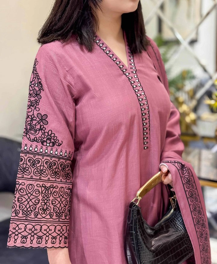 Suroor Stiched 3PC Embroidered Summer Fabric