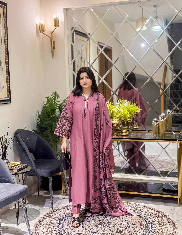Suroor Stiched 3PC Embroidered Summer Fabric
